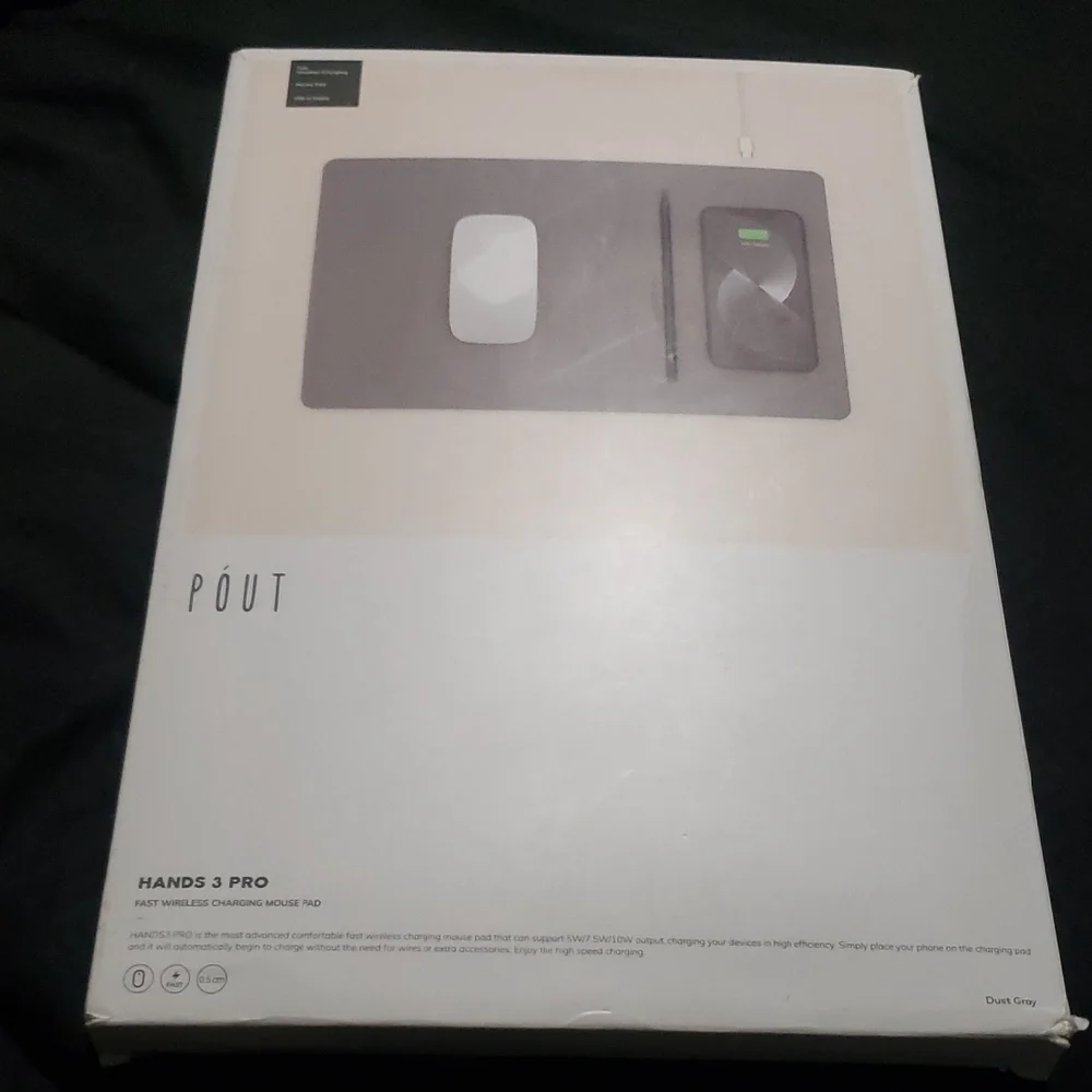 Pout Hands 3 Pro Wireless Charging Mouse Pad Dark Gray